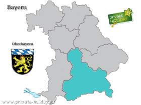 Oberbayern Karte - privateHOLIDAY